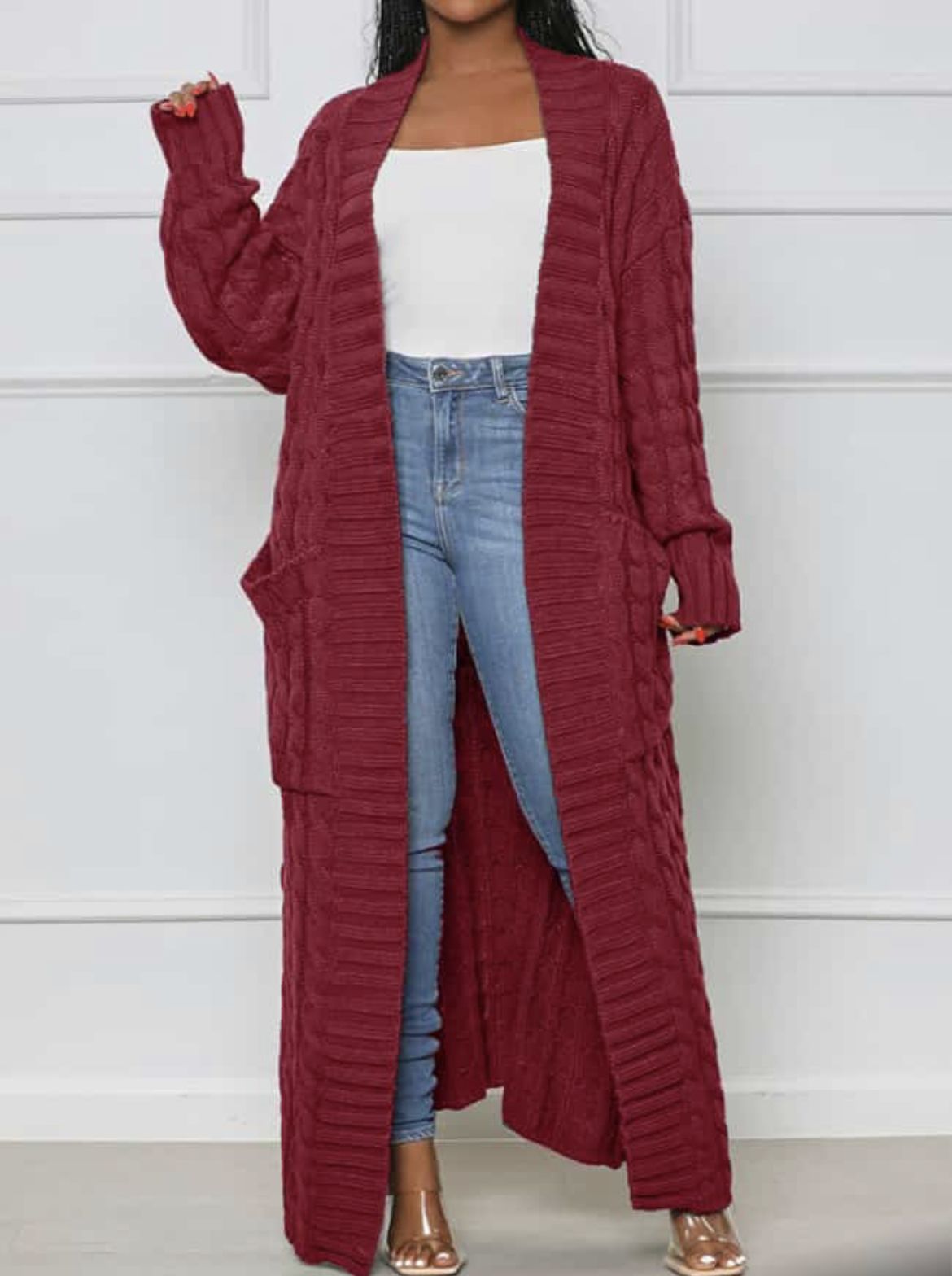 Cozy but Cute Solid Hand Knit Cardigan